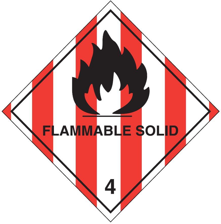 100 x 100mm Flammable Solid